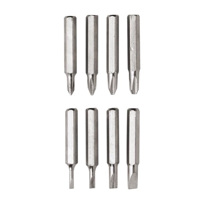 Mini destornillador de metal con 8 llaves Metalpen color gris tercera vista