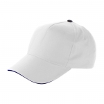 Gorras de publicidad 5 paneles en algodón y cierre de velcro ClearLine color blanco primera vista