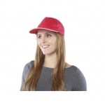 Gorras de publicidad 5 paneles en algodón y cierre de velcro ClearLine color rojo segunda vista