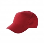 Gorras de publicidad 5 paneles en algodón y cierre de velcro ClearLine color rojo tercera vista