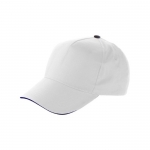 Gorras de publicidad 5 paneles en algodón y cierre de velcro ClearLine color blanco segunda vista