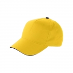 Gorras de publicidad 5 paneles en algodón y cierre de velcro ClearLine color amarillo segunda vista