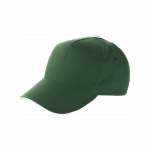 Gorras de publicidad 5 paneles en algodón y cierre de velcro ClearLine color verde tercera vista