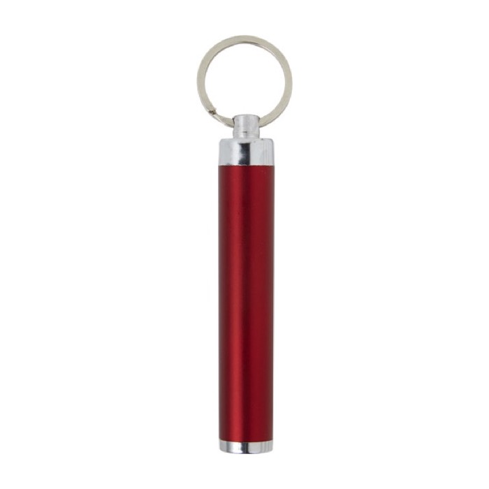 Llavero linterna con logo con forma cilíndrica de colores Logolight color rojo quinta vista