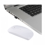 Ratón inalámbrico personalizado antibacteriano impresión a todo color color blanco cuarta vista