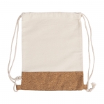 Mochilas con logo en algodón 160 g/m2 y detalle de corcho Corizza color beige segunda vista