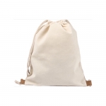 Mochilas con logo en algodón 160 g/m2 y detalle de corcho Corizza color beige tercera vista