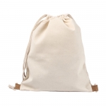 Mochilas con logo en algodón 160 g/m2 y detalle de corcho Corizza color beige cuarta vista