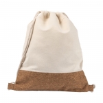 Mochilas con logo en algodón 160 g/m2 y detalle de corcho Corizza color beige quinta vista