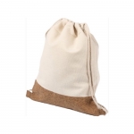Mochilas con logo en algodón 160 g/m2 y detalle de corcho Corizza color beige séptima vista