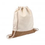 Mochilas con logo en algodón 160 g/m2 y detalle de corcho Corizza color beige octava vista