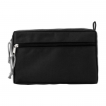 Neceser de doble cremallera personalizado reciclado RPET Essential color negro primera vista