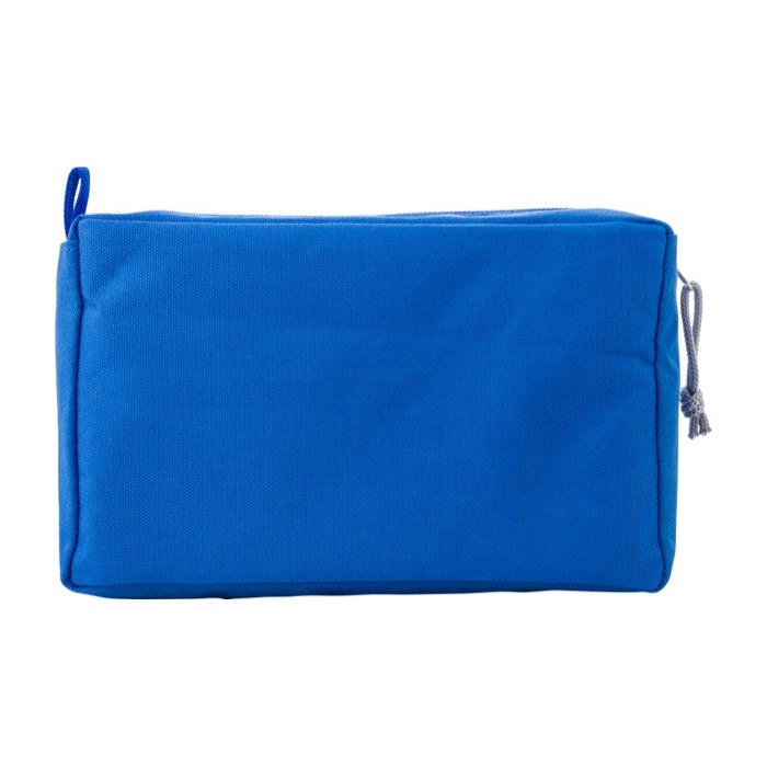 Neceser de doble cremallera personalizado reciclado RPET Essential color azul real tercera vista