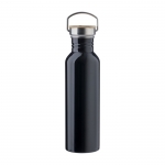 Botella de acero de una pared con tapa y asa 700ml Clip Neck color negro primera vista