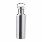 Botella de acero de una pared con tapa y asa 700ml Clip Neck color plateado primera vista