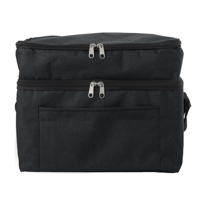 Bolsas isotérmicas personalizadas con dos compartimentos RPET IceCube color negro primera vista