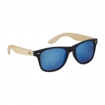 Gafas de sol serigrafiadas con patillas de bambú BeachWood color azul primera vista