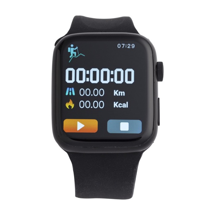 Reloj inteligente multifunción con bluetooth Square color negro tercera vista Reloj inteligente multifunción con bluetooth Square color negro tercera vista