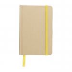 Libreta kraft con tapa de cartón reciclado aprox A6 hojas a rayas color amarillo primera vista