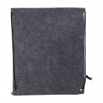 Mochila saco de fieltro rPET con cuerdas de poliéster City RPET color gris primera vista
