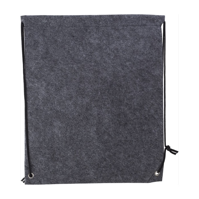 Mochila saco de fieltro rPET con cuerdas de poliéster City RPET color gris primera vista Mochila saco de fieltro rPET con cuerdas de poliéster City RPET color gris primera vista