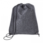Mochila saco de fieltro rPET con cuerdas de poliéster City RPET color gris segunda vista
