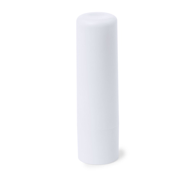 Bálsamo labial vegano sabor vainilla y FPS10 en estuche ABS reciclado color blanco primera vista