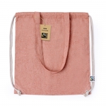 Bolsa y mochila de cuerdas 2 en 1 de algodón Fairtrade 140g/m2 color rojo primera vista