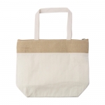 Bolsa nevera personalizada de algodón y detalle de yute con cremallera segunda vista