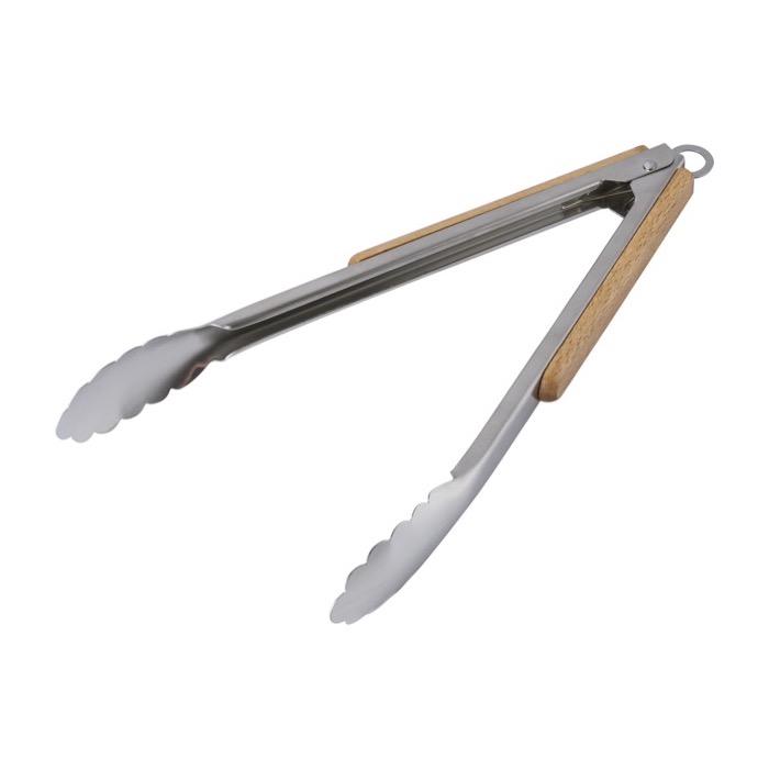 Pinzas de barbacoa con asa de bambú y mecanismo de bloqueo Corn color marrón segunda vista