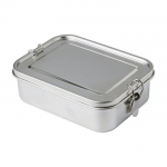 Fiambrera con logo grande de acero con separador 1,2L Inox Space color plateado segunda vista