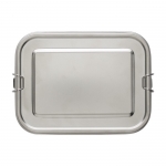 Fiambrera con logo grande de acero con separador 1,2L Inox Space color plateado tercera vista