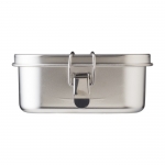 Fiambrera con logo grande de acero con separador 1,2L Inox Space color plateado cuarta vista