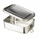 Fiambrera con logo grande de acero con separador 1,2L Inox Space color plateado quinta vista