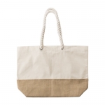 Bolsa resistente en yute y algodón con asas reforzadas Jute Summer color caqui primera vista