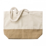 Bolsa resistente en yute y algodón con asas reforzadas Jute Summer color caqui cuarta vista