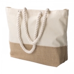 Bolsa resistente en yute y algodón con asas reforzadas Jute Summer color caqui quinta vista