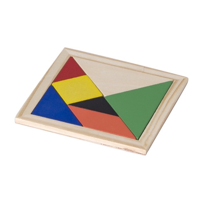 Rompecabezas tangram de madera de colores para regalar Shape color marrón cuarta vista Rompecabezas tangram de madera de colores para regalar Shape color marrón cuarta vista