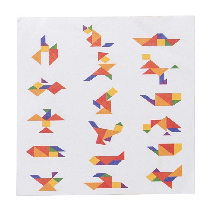 Rompecabezas tangram de madera de colores para regalar Shape color marrón quinta vista Rompecabezas tangram de madera de colores para regalar Shape color marrón quinta vista