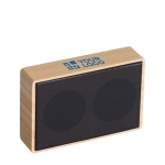 Altavoz inalámbrico 5.0 de bambú con carga solar Solar Bamboo color marrón vista de impresión