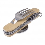 Set de cubiertos de metal plegable con 5 funciones Camping color marrón quinta vista
