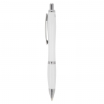 Bolígrafo de ABS personalizable antibacteriano tinta azul Colors color blanco tercera vista