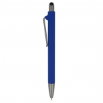 Bolígrafo de plástico reciclado de varios colores y puntero negro color azul tercera vista