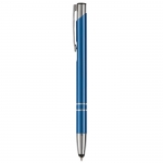 Bolígrafos grabados de aluminio baratos táctiles tinta azul Arrowtouch color azul oscuro
