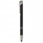 Bolígrafos grabados de aluminio baratos táctiles tinta azul Arrowtouch color negro
