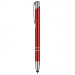 Bolígrafos grabados de aluminio baratos táctiles tinta azul Arrowtouch color rojo oscuro
