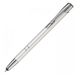 Bolígrafos grabados de aluminio baratos táctiles tinta azul Arrowtouch color plateado tercera vista