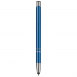 Bolígrafos grabados de aluminio baratos táctiles tinta azul Arrowtouch color azul oscuro cuarta vista