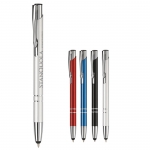 Bolígrafos grabados de aluminio baratos táctiles tinta azul Arrowtouch
