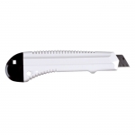 Cutter de aluminio retráctil con 13 hojas de acero al carbono color blanco